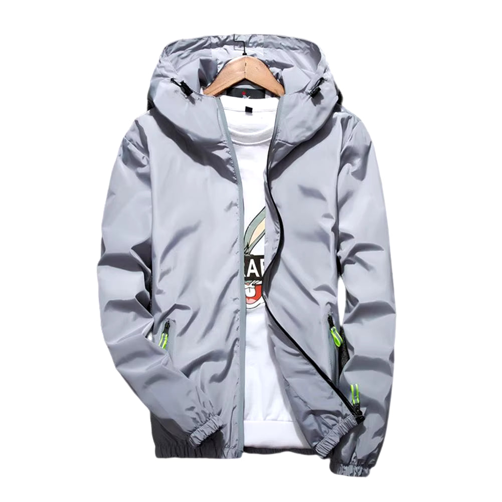 Men Windbreaker Solid Color Sporty Streetwear Zipper Quick Dry Jacket Men Coat for Daily Wear