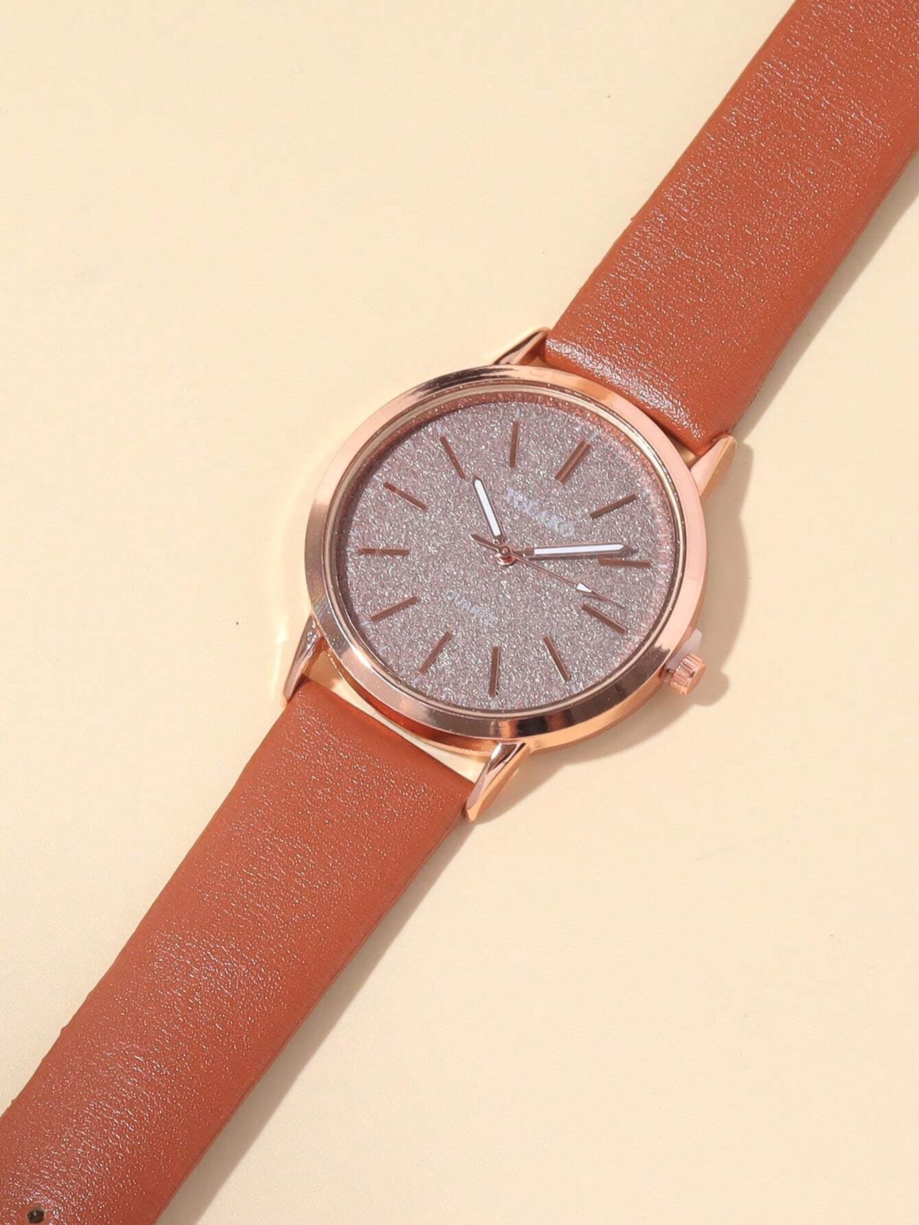 1Pc Fashion Classic PU Leather Women'S Watch, Casual Quartz Watch Clock Trend Starry Sky Women'S Watch as a Gift for Students Returning to School