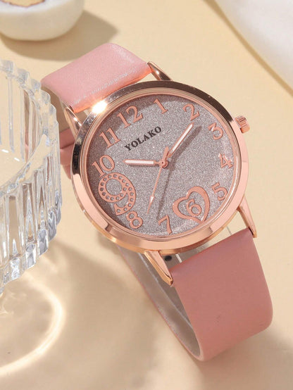 1Pc Fashion Classic PU Leather Women'S Watch, Casual Quartz Watch Clock Trend Starry Sky Women'S Watch as a Gift for Students Returning to School