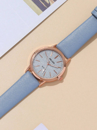 1Pc Fashion Classic PU Leather Women'S Watch, Casual Quartz Watch Clock Trend Starry Sky Women'S Watch as a Gift for Students Returning to School