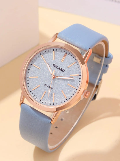 1Pc Fashion Classic PU Leather Women'S Watch, Casual Quartz Watch Clock Trend Starry Sky Women'S Watch as a Gift for Students Returning to School