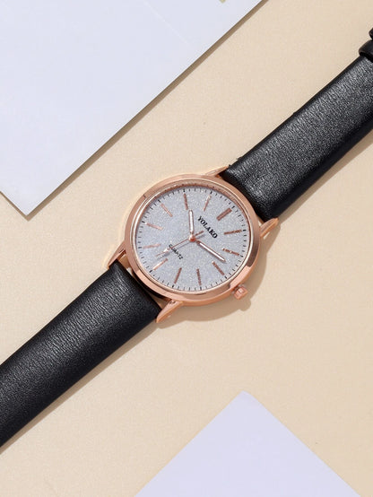 1Pc Fashion Classic PU Leather Women'S Watch, Casual Quartz Watch Clock Trend Starry Sky Women'S Watch as a Gift for Students Returning to School